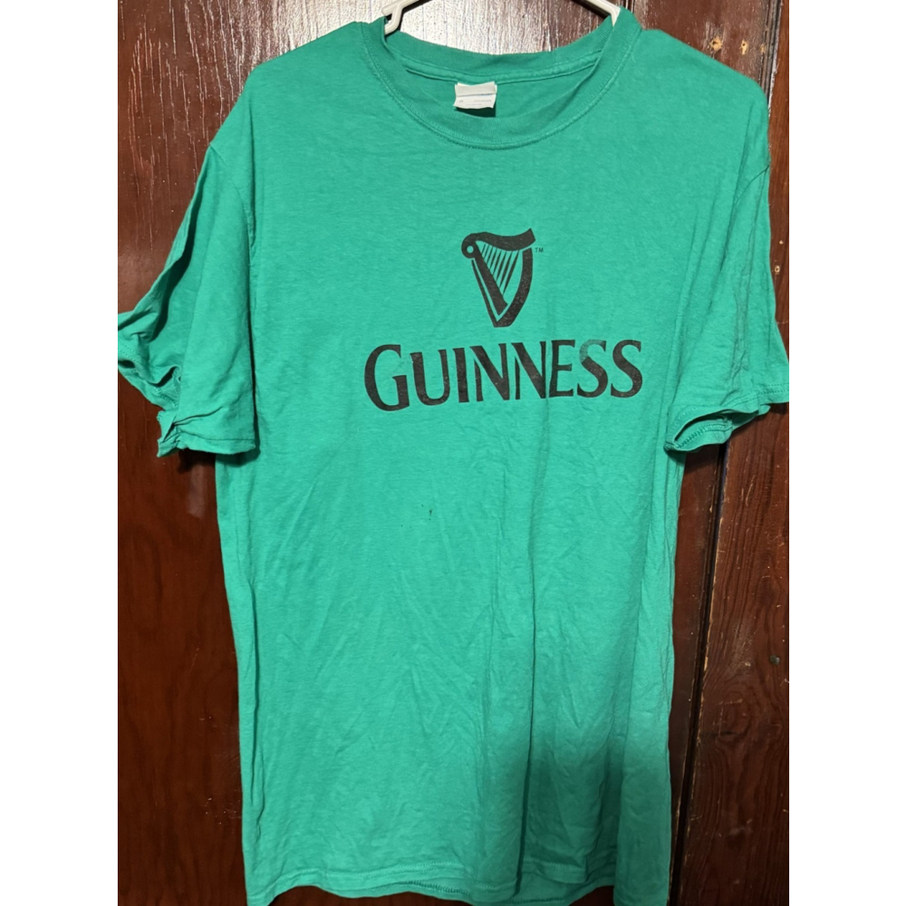 Guinness Beer Green Logo Tee Shirt Men Sz L